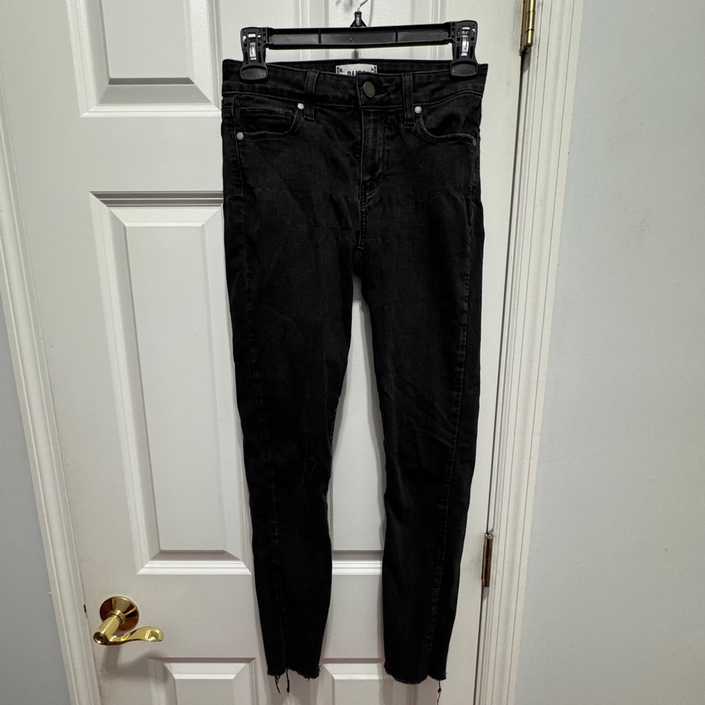 Paige waist 25 black vertigo ankle jeans